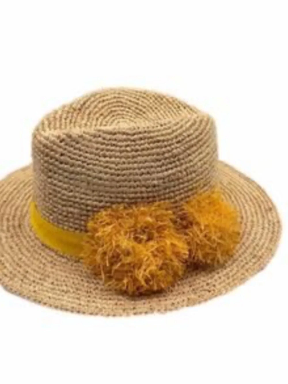 Tory Burch Raffia Sun Hat Yellow Trim